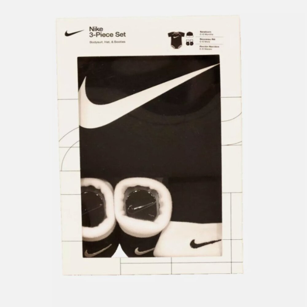 Nike Infant Baby 3-Piece Shirt, Hat & Booties Box Set Size 0-6 Months